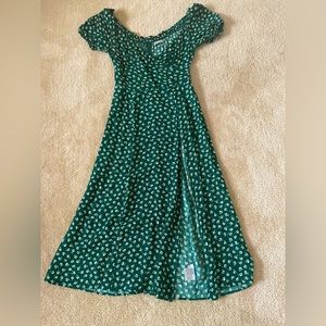 Cottage-core Reformation high-slit flower dress